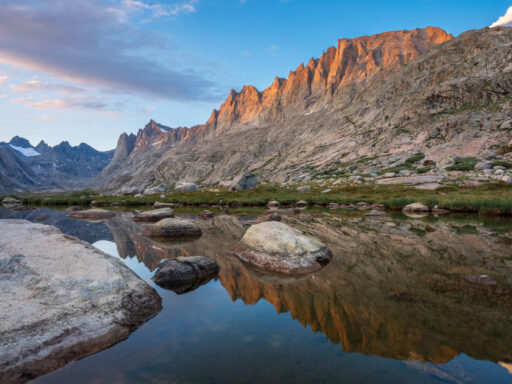 Titcomb Basin sunset reflection