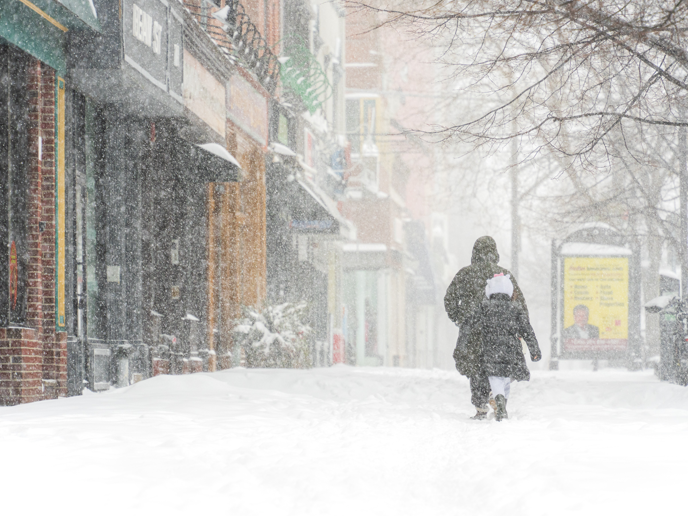 Walking along Washington Street