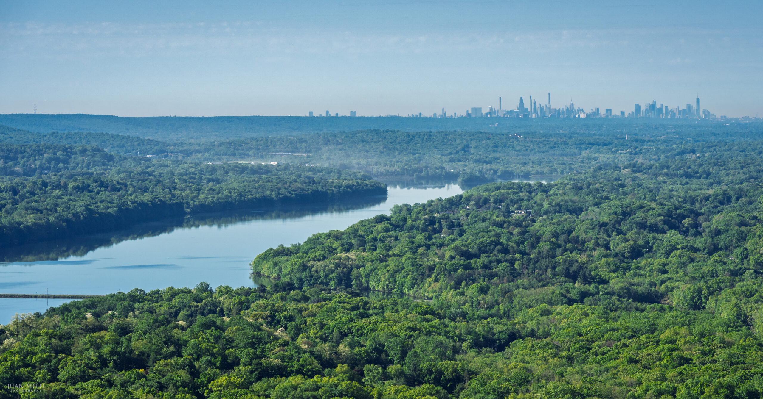 DeForest Lake and the NYC skyline