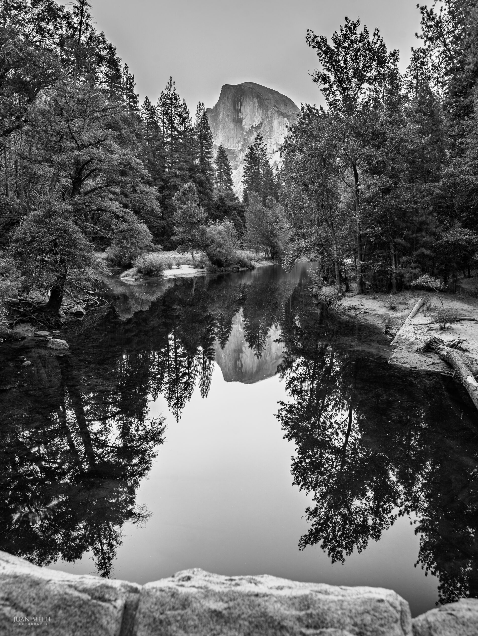 Half Dome reflected in the Merced River