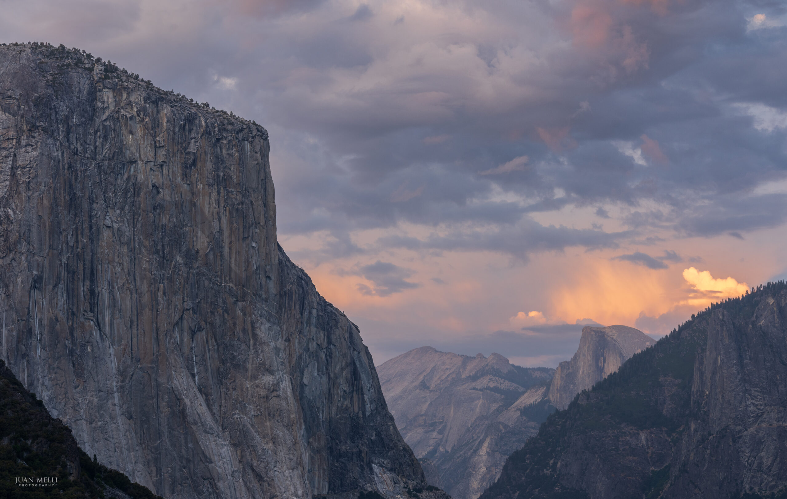El Capitan and Half Dome at sunset